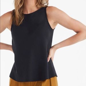 Vetta Textured Shell Tank - reversible scoop neck/ high neck - black - small